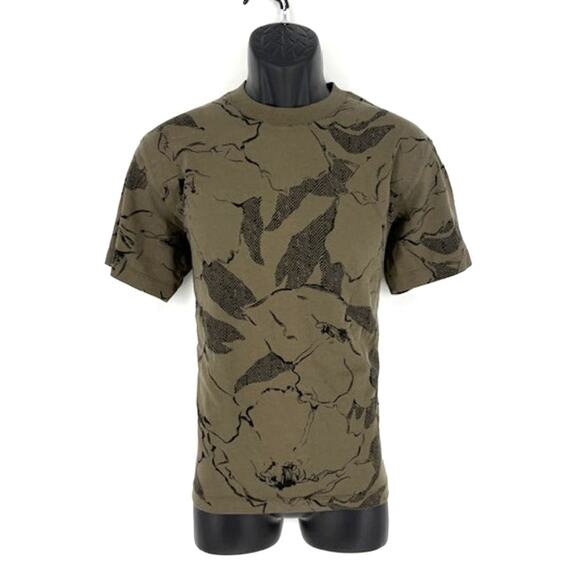Club Monaco Green Graphic Print Short Sleeve Crew Neck T-Shirt – Small - Picture 1 of 6